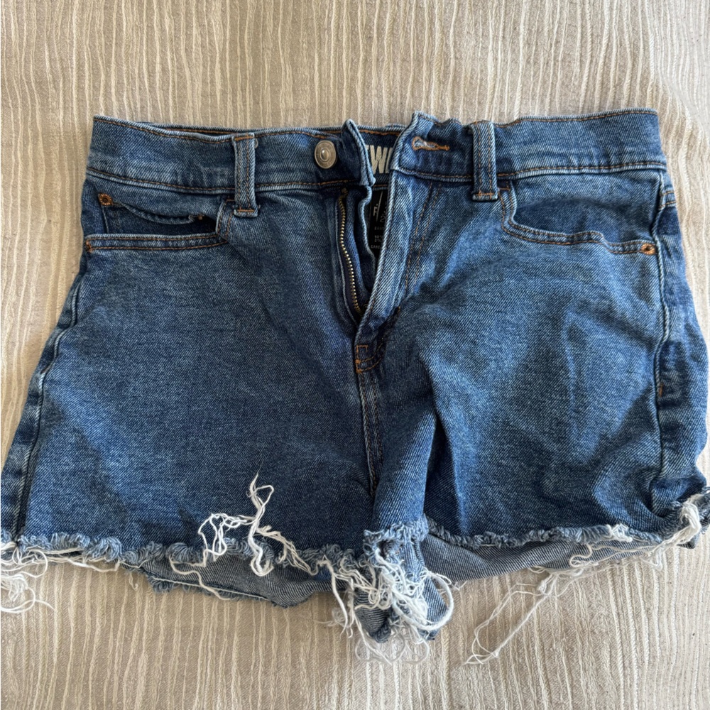 Rewash Blue Frayed Jean Shorts